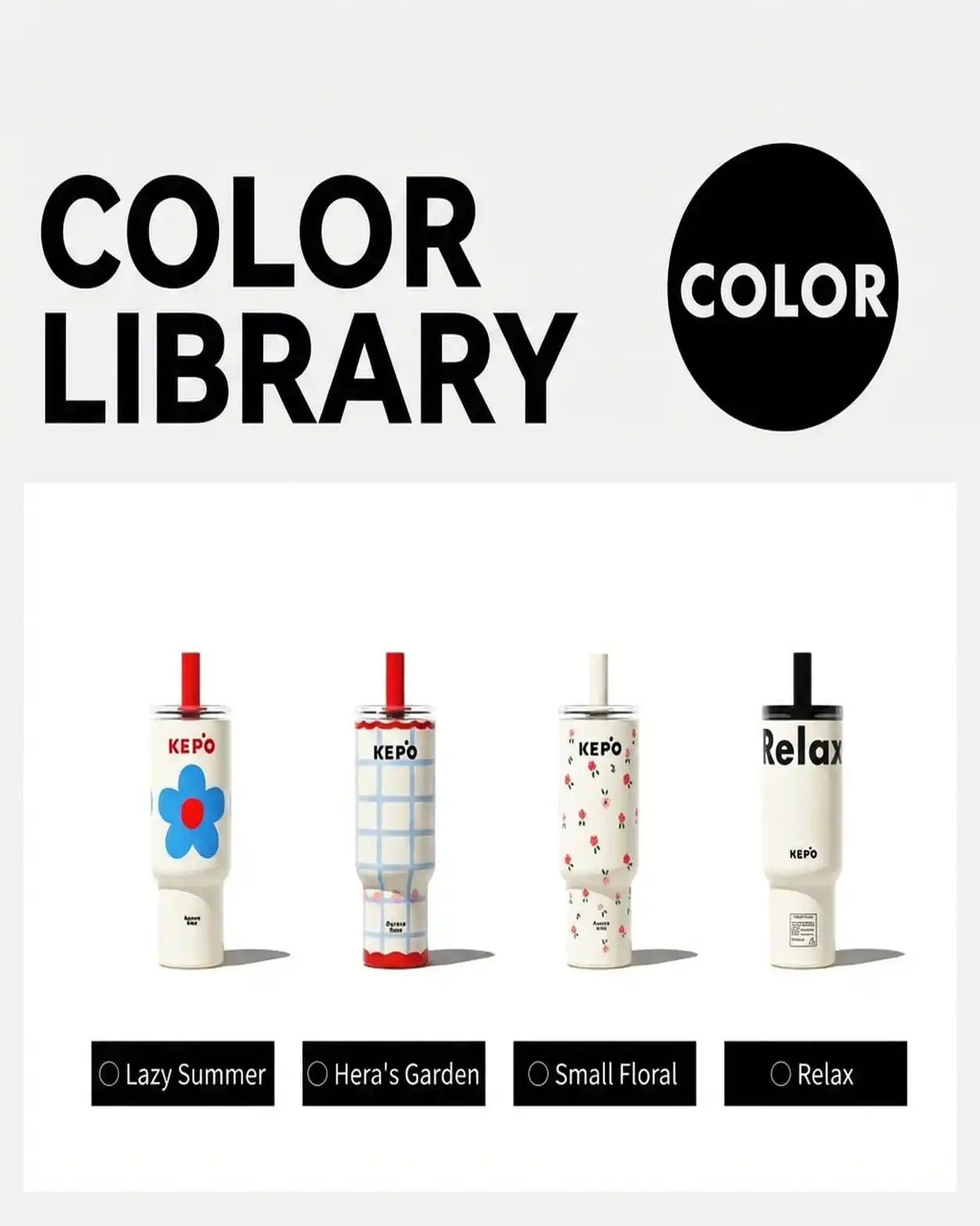 KEPO 700ml Insulated Straw Tumbler | Garden Inspiration Series | 316L Seamless Liner | 6-Hour Hot Cold