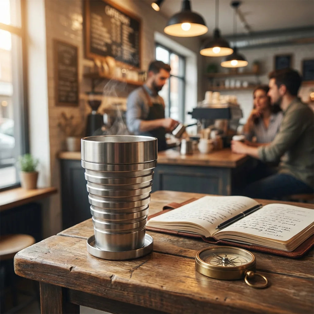 Titanium folding travel mug collapsible pocket cup