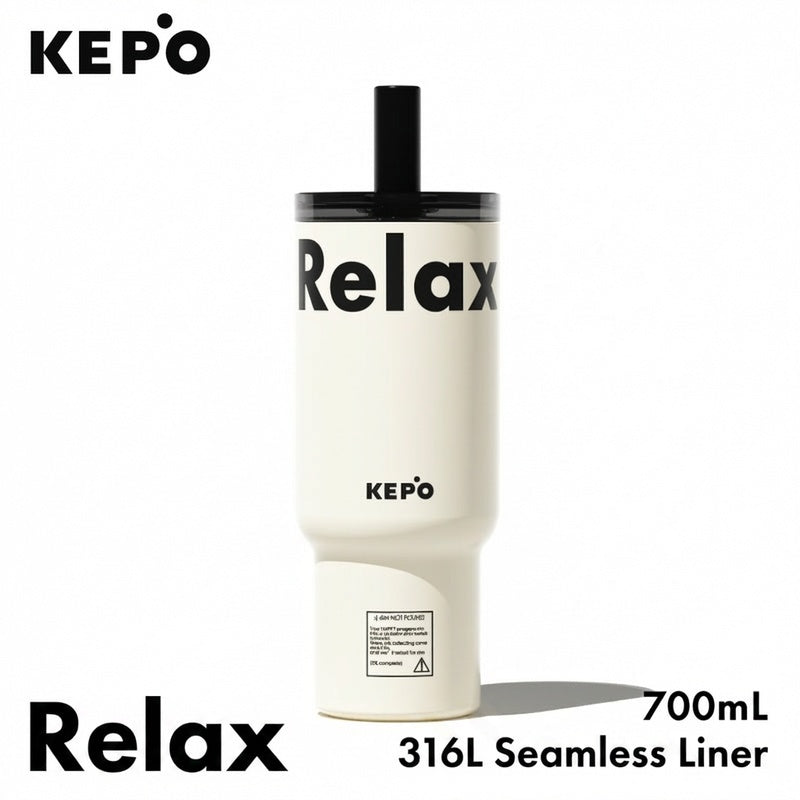 KEPO 700ml Pet-Themed Straw Cup | Inspiration Flower Series | 316L Stainless Steel