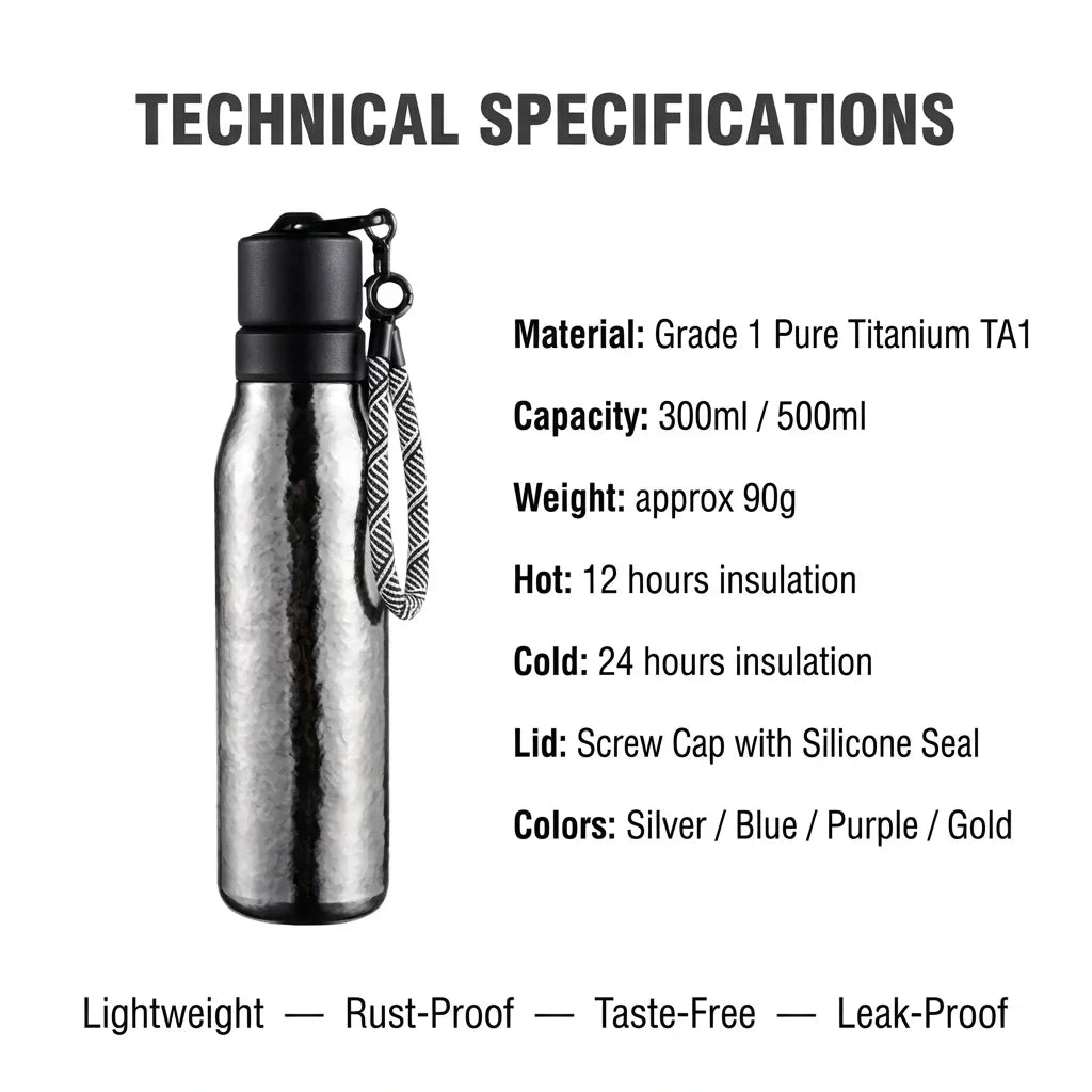 Ultralight Titanium Camping Cup front view