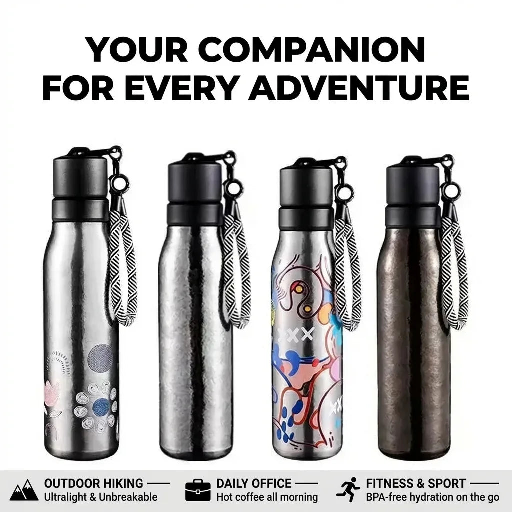 Titanium camping mug foldable handle detail