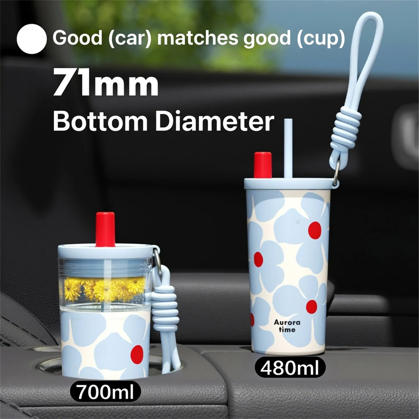 KEPO 700ml Tea Infuser Straw Tumbler | Detachable Tea Filter | 316L Liner | Leak-Proof with Lanyard