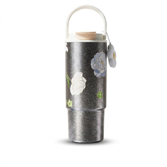 Vallerse TC034 White Camellia 880ml pure titanium tumbler
