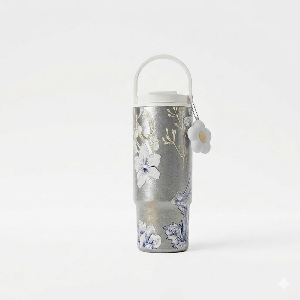 Vallerse TC034 Blue Lily 880ml pure titanium tumbler